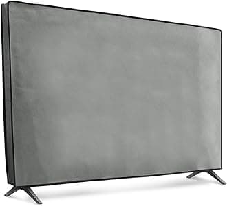 kwmobile Indoor 43" TV Cover – Television Dust Cover Screen Protector – TV Screen Dust Protection – Synthetic Fabric Light Grey