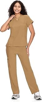 COZYFIT Scrubs for Women Set Medical Uniform - V-Neck Top & Straight Leg Pants with 9 Pockets, Unisex Workwear COZY SCRUBS