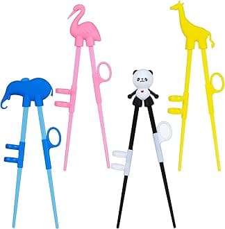 4 pcs kid chopsticks, Training Chopsticks for Toddler Beginners Baby Children , training chopsticks with animals.