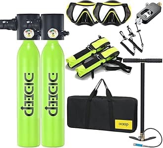 Dive Portable lungswith Dot Certified Reusable Diving Tank Kit 0.5L Capacity Mini Scuba Diving Tanks That Support 5-10 Minutes of Underwater Breathing Dive Portable Lungs for Diving