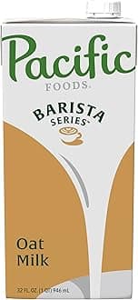 Pacific Foods Barista Series Original Oat Milk, Plant Based Milk, 32 oz Carton (Case of 12)