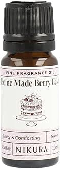 Nikura Home Made Berry Cake Fine Fragrance Oil - 10ml | Perfect for Soap Making, Candle Making, Wax Melts, Diffuser, Burner | Great for use in Bath Bombs, Perfume Oil, Perfume Scents | Vegan & UK Made