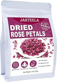 Jarteela - Dried Rose Petals Culinary- Natural Edible Rose Petals, 2oz - Food Grade Flower Petals - Non-GMO Tea - Perfect for Soap, DIY, Tea & Baking