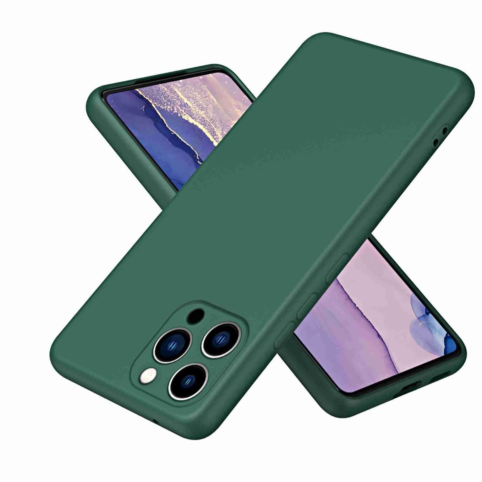 MOBITUSSION Shockproof Flexible Matte Square Pattern Silicon TPU Camera Protection Back Cover Compatible for iPhone 11 Pro (Dark Green)