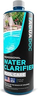 Pool Clarifier Liquid for Fast Acting Cloudy Water Treatment, Swimming Pool Water Clarifier Pool Owners Love, Use Our Clarifier to Keep Your Pool Clear | AquaDoc 32oz