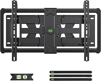 Ultra Slim TV Wall Mount for 37-90 inch TVs, Low Profile Full Motion TV Mount with Swivel Articulating Dual Arms, Wall Bracket for Max VESA 600x400mm Holds 120lbs, Fits 16"/18"/24" Studs