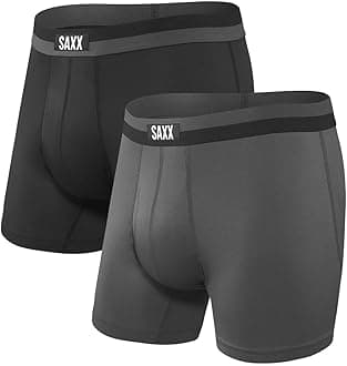 SAXX Underwear Co. Men's Underwear with Pouch Sport Mesh Boxer Brief Fly 2Pk