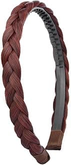 DIGUAN Width 0.6 inches Narrow Synthetic Hair Plaited Headband Braid With Tee...