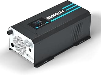 2000W Pure Sine Wave Inverter Charger with LCD Display and Remote Control, 6000W Peak, 12V 230V Power and Charge, for Off-grid, RV, Truck, Boat, Camping, and Home