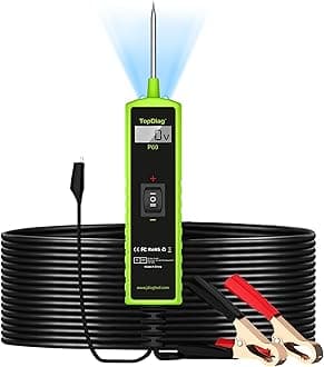 Topdiag P60 Automotive Power Circuit Probe Tester, 12-24V Power Circuit Probe Kit, Short Circuit Automobile Finder，AC/DC Voltage Tester, Component Activation Tool
