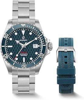 Men's Automatic Dive Watch - Japanese Movement, Titanium Case/Bracelet, Sapphire Crystal, 200M Waterproof, Swiss Super-LumiNova, Screw-Down Crown