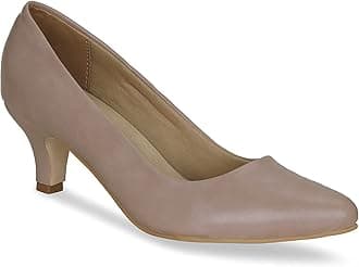 Get GlamrWomen Faux Leather Classic Work Pumps|| Semi-Pointed Toe|| Block Low Heels|| Smart Causals|| Heel Pumps