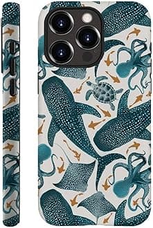 DAIZAG Case Compatible with for iPhone 13 Pro Max,Octopus Turtle Manta Ray Whale Phone Case for iPhone 13 Pro Max for Girl Women Boy Men