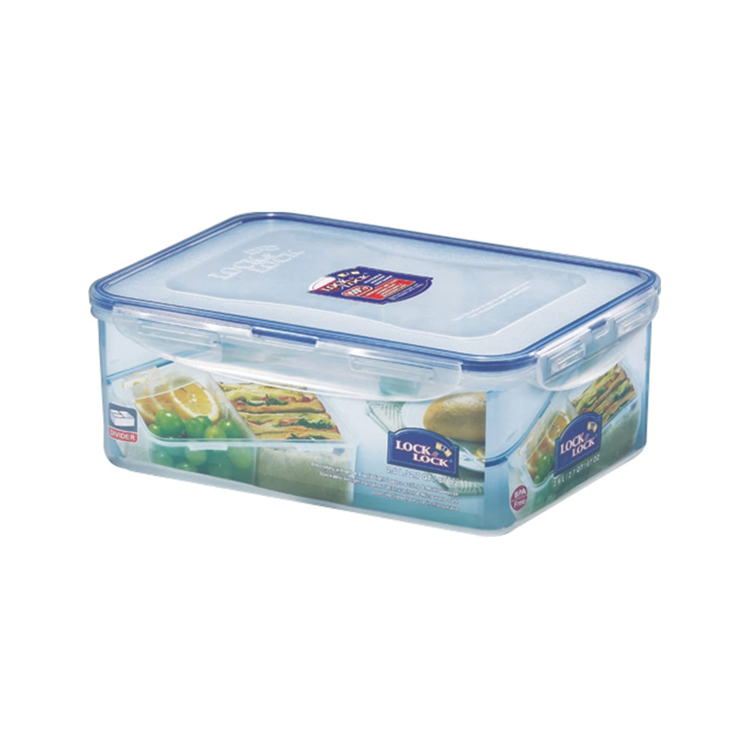87-Fluid Ounce Rectangular Food Container with Divider, Clear, 10.8-Cup, HPL826C