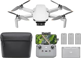 DJI Mini 4K Fly More Combo Drone with Camera 4K UHD Camera Less Than 8.9 oz (249 g) 3-Axis Gimbal Image Stabilization, 10 km Video Transmission, Auto Return, 3 x Batteries, 93 Minutes Total Operation Time, Quick Shot