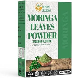 Herbs Botanica Moringa Leaf Powder 150 GMS Leaves oleifera Pure Premium Indian Powder Natural Fresh Morning Drink Vitamins and Immune Vitamin Superfoods 5.3oz Pack