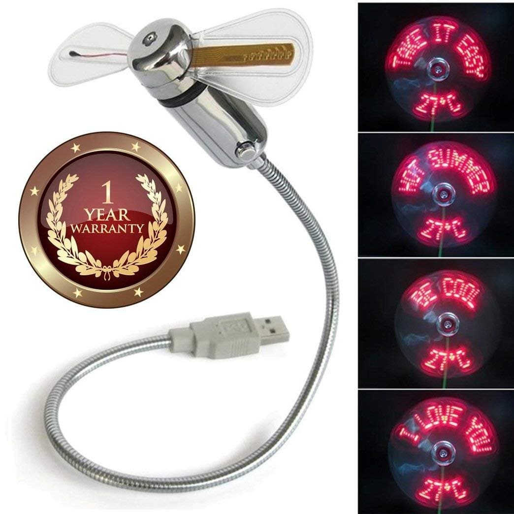 ELLO INDIA LED Programmable Message Fan USB Powered-Assorted Colour