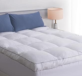 Marine Moon King Mattress Topper Cooling Pillow Top Mattress Bed Topper, Fluffy Mattress Pad, Hotel Quality Down Alternative Pillow Topper with Deep Pocket