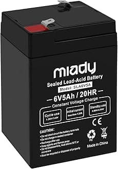 6V 5Ah Rechargeable Sealed Lead Acid Battery (1 Pack)