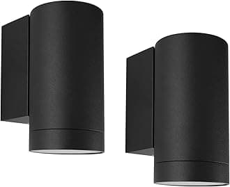 Klighten 2 pcs Outdoor Wall Lights IP65, Outside Down Lights, Exterior Wall Lighting Aluminum Modern Wall Lamp for Garden Entrance Terraces Corridor, Socket GU10, Bulbs not Included, Black