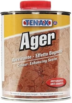 Tenax AGER Color Enhancing Sealer - 1 Quart | Wet-Look Granite & Marble Sealer | Stone Enhancer for Granite, Marble, Travertine | Deepens Color & Protects Against Stains | Indoor/Outdoor Use
