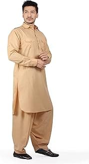 Men's Cotton Blend Pathani Kurta Pyjama Suit