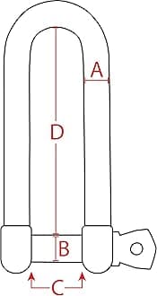 Extreme Max 3006.8209.4 BoatTector Stainless Steel Long D Shackle - 1/2", 4-Pack, Silver