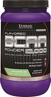 Flavored BCAA Powder - Caffeine Free with 3g Leucine 1.5g Valine 1.5g Isoleucine - Post Workout Amino Acid Supplement, Watermelon, 60 Servings