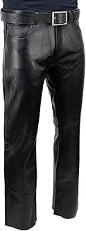 Milwaukee Leather Men's Classic Fit Leather Pants (LKM5790-BLK-32_Black_32)