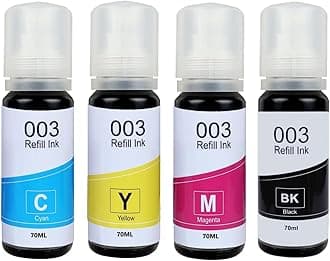 QUINK Refill Ink for Epson 003 Ink for L3110, L3150, L3250, L3252 L3101, L3210, L3215, L3216, L3151, L3152, L3156, L5190 – Epson Ink Bottle 003