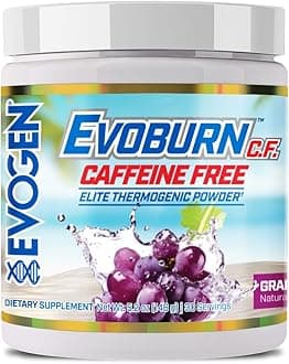 Evoburn Caffeine Free- Thermogenic Fat Burner for Men & Women | Energy & Focus | Advanced Metabolism Booster Fat Burner Formula with MitoBurn & Caffeine | Grape Blast | 30 Servings