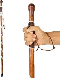 Vive Wooden Walking Stick - Willow Cane for Seniors Hiking & Balance - Heavy Duty Carved Twisted Wood Sticks for Men & Women - Stylish Support Pole for Outdoor Trekking & Weight Bearing