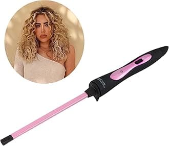 Heroine Curling Wand, 10mm Super Skinny Rectangular Ceramic Barrel for Tight Long Lasting Chopstick Curls for Long & Short Hair with Heat Glove