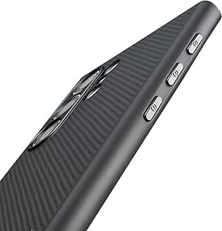 pitaka for Samsung Galaxy S24 Ultra Case, 6.8 Inch, Compatible with MagSafe, Protective S24 Ultra Case, 1500D Aramid Fiber Made [PinButton Case] Black