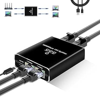 NEWCARE LAN Splitter 1 in 3 Output High Speed 1000Mbps LAN Cable Branch Network Splitter LAN Port Expansion Wired LAN Hub Gigabit LAN Cable Bifurcation LAN Internet Splitter Connector for Cat