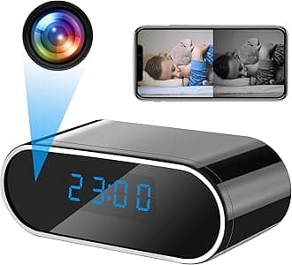Z1102 Small Camera, Hidden Camera, Clock-type Camera, Ultra Compact Camera, 1080P Resolution, 4 Hour Recording, WiFi Remote Control, Motion Detection, Auto Alarm, Night Vision Photography, Compatible