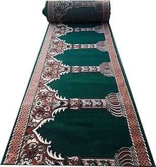 Janamaz Rolls for Masjid (Mosque) Prayer Carpet Any Religious Houses & Gallery Runner Carpet 4 x 98 Feet Color Green