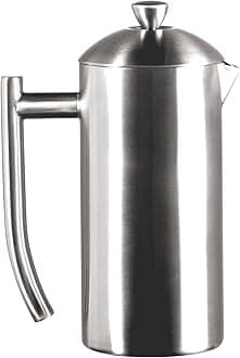 Double-Wall Stainless Steel Coffee Press - 17 oz - Insulated French Press Coffee Maker for Camping & Travel - Non Plastic Design