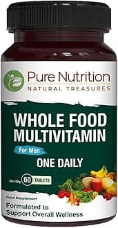– Pure Nutrition Whole Food Multivitamins for Men | 60 Tabs | One-A-Day | 100% RDA | 24 Natural Vitamins and Minerals | All Natural Plant Based Men's Multivitamin | 2 Months Supply