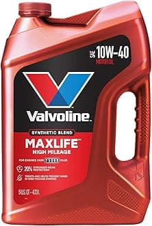 Valvoline High Mileage with MaxLife Technology SAE 10W-40 Synthetic Blend Motor Oil 5 QT