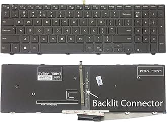 Laptop Keyboard for Dell Inspiron 15 3000 5000 3541 3542 3543 3551 3558 5542 5545 5547 5558 5559 Series Backlight (Black)