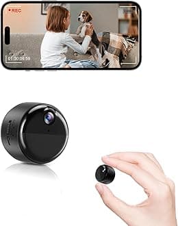 Mini Camera, 1080P Wireless Small Nanny Cam for Home Security, 90 Days Battery Life, Auto Night Vision, Magnetic Installation, PIR Motion Detection,Cloud & Local SD Card Storage with Replay