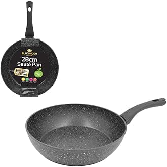 Blackmoor 66199 11” Sauté Pan / Stylish Black Marble Finish / Non-Stick & Anti-Scratch / Cool Touch Handle / Suitable for Induction, Electric and Gas Hobs