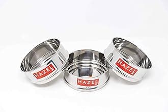 Alfa Stainless Steel Stackable Seperator, Cooker Dabba for 8 LTR Pressure Cooker - 16.5 Cm, Set of 3, 8 Liter