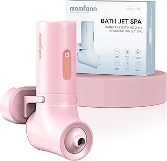MOMFANN Bath Jets for Tub, Portable Jet Spa for Bathtub, Bubble/Jet Mode, 3-Level Adjustable, Idea Gift Bath Spa for Gifts for Women (Powder Pink)