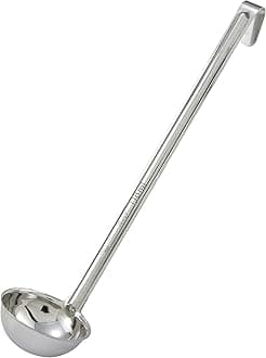 Winco Prime One Piece Stainless Steel Ladle, NSF Listed, 4 Ounce