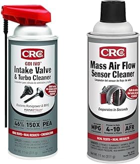 CRC GDI IVD Intake Valve & Turbo Cleaner Bundle 05110 11 Oz Mass Air Flow Sensor Cleaner