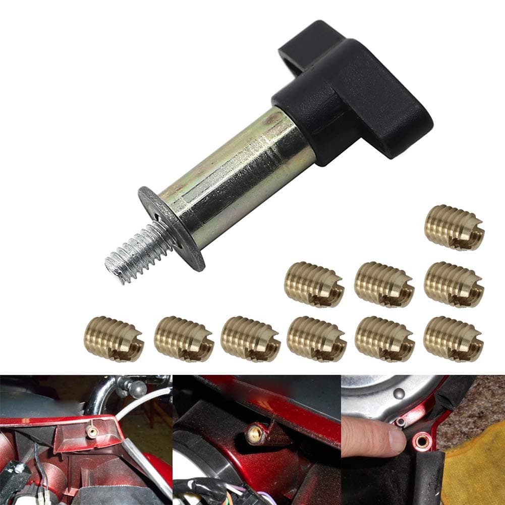 Motoparty Batwing Fairing Windshield Threaded Brass Insert Restoration Kit Replacement for Harley Touring Electra Street Glide Batwing 1997-2013,for FLHT,Brass Inserts