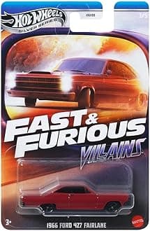 Hot Wheels Fast and Furious 1:64 1966 Ford 427 Fairlane for 3 Years & Above (Red)