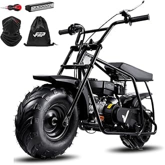 FRP Mini Dirt Bike GMB100, 99 CC Gas Powered Mini Bike 4 Stroke 3HP, Off Road Mini Bikes for Kids and Adult, Trail Bike Up to 28 Mph, Weight Support Up to 220 LBS (Black)